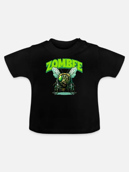 Zombie Biene Zombee - Baby Bio-T-Shirt mit Rundhals - Schwarz