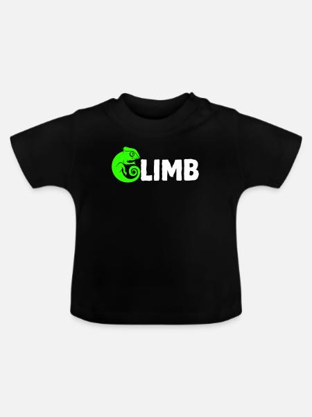 Bouldern, Klettern, Freiklettern Chameleon Boulder - Baby Bio-T-Shirt mit Rundhals - Schwarz