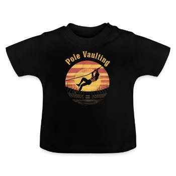 Stabhochsprung Geschenk - Baby Bio-T-Shirt mit Rundhals - Schwarz - Vorne