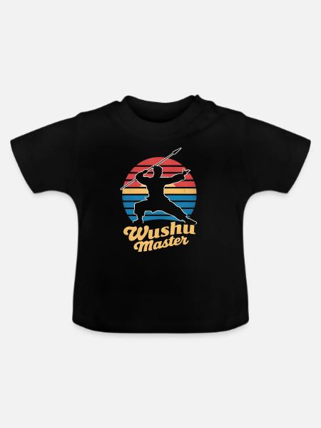 Wushu Spieler Geschenk - Baby Bio-T-Shirt mit Rundhals - Schwarz
