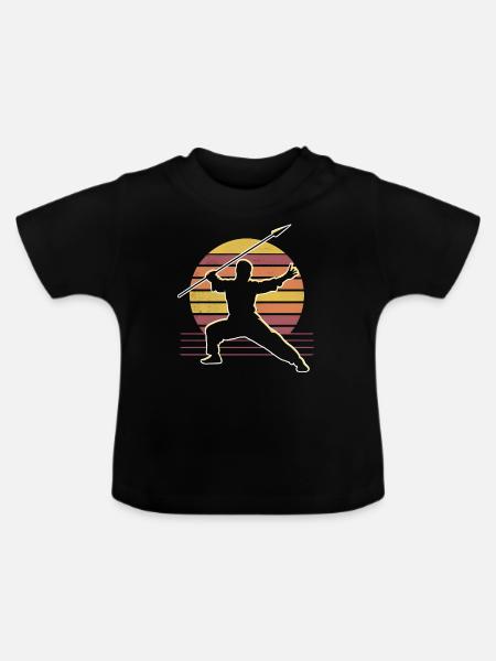 Wushu Spieler Geschenk - Baby Bio-T-Shirt mit Rundhals - Schwarz