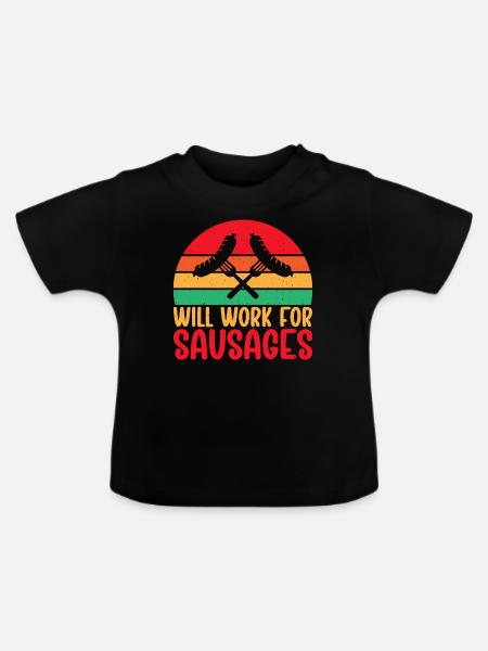 Sausage Lover - Baby Bio-T-Shirt mit Rundhals - Schwarz