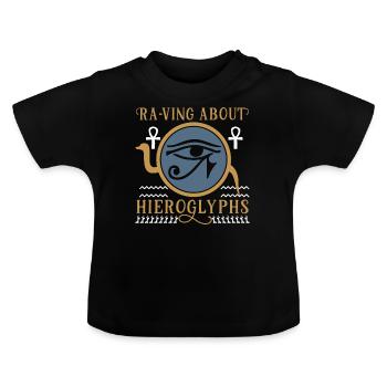 Tout ce qui brille, c’est un hiéroglyphe - T-shirt bio col rond Bébé - noir - Devant