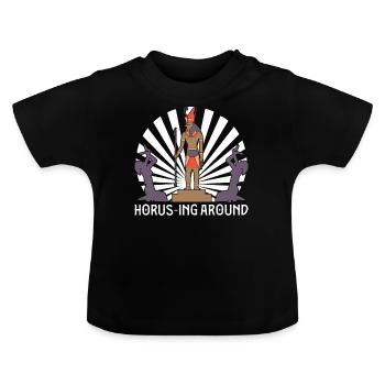 Horus dans les parages - T-shirt bio col rond Bébé - noir - Devant