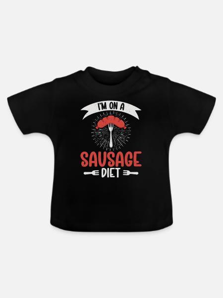 Sausage Lover - Baby Bio-T-Shirt mit Rundhals - Schwarz