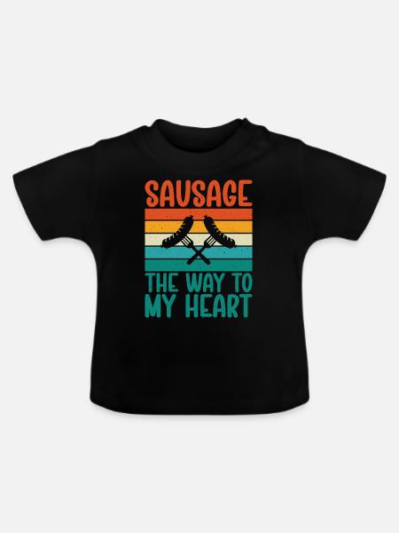 Sausage Lover - Baby Bio-T-Shirt mit Rundhals - Schwarz