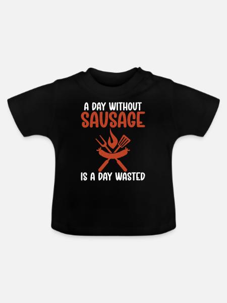 Sausage Lover - Baby Bio-T-Shirt mit Rundhals - Schwarz