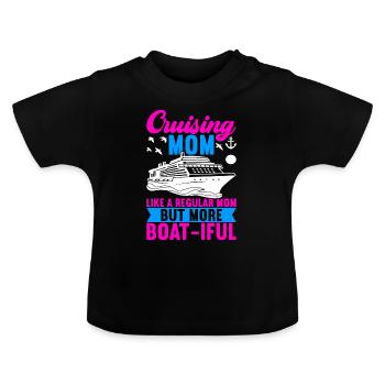 Kreuzfahrt Urlaub Kreuzfahrtschiff - Baby Bio-T-Shirt mit Rundhals - Schwarz - Vorne