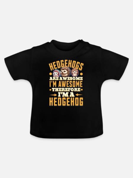 Igel - Baby Bio-T-Shirt mit Rundhals - Schwarz