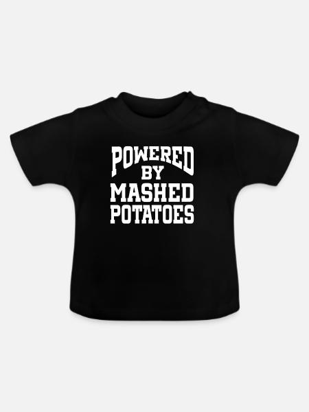Powered By Mashed Potatoes - Baby Bio-T-Shirt mit Rundhals - Schwarz