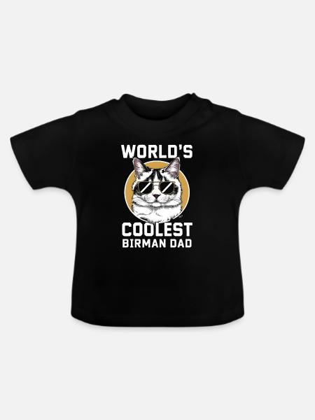 Katze Birma Geschenk - Baby Bio-T-Shirt mit Rundhals - Schwarz