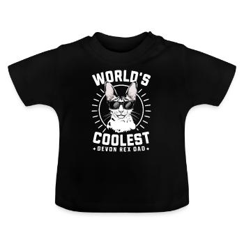 Katze Devon Rex Geschenk - Baby Bio-T-Shirt mit Rundhals - Schwarz - Vorne
