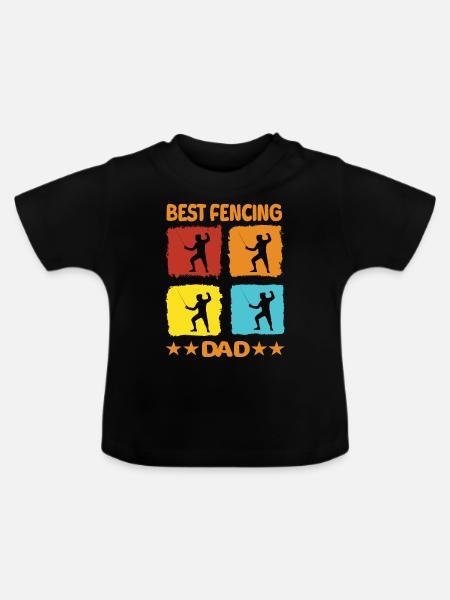 Best Fencing Dad - Baby Bio-T-Shirt mit Rundhals - Schwarz