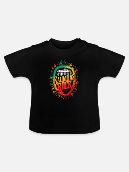 Idiophon Kalimba Geschenk - Baby Bio-T-Shirt mit Rundhals - Schwarz