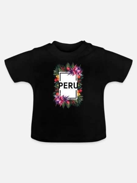 Machu Picchu Geschenk - Baby Bio-T-Shirt mit Rundhals - Schwarz