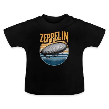 Luftschiff Zeppelin Geschenk - Baby Bio-T-Shirt mit Rundhals - Schwarz - Vorne