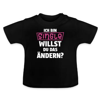 Funny Solo Single Men Bachelor Bachelor Bachelor - Baby Organic T-Shirt with Round Neck - black - Front