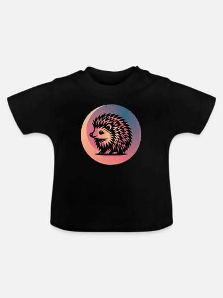 Igel - Baby Bio-T-Shirt mit Rundhals - Schwarz