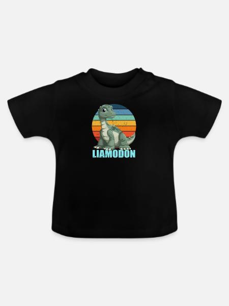 Liamodon Geschenkidee für Liam - Baby Bio-T-Shirt mit Rundhals - Schwarz