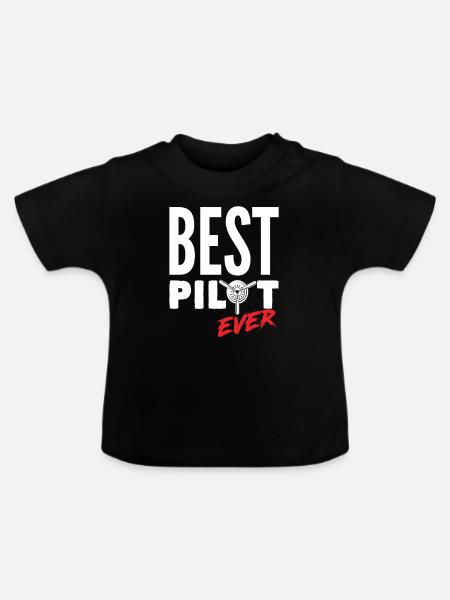 Bester Pilot - Baby Bio-T-Shirt mit Rundhals - Schwarz