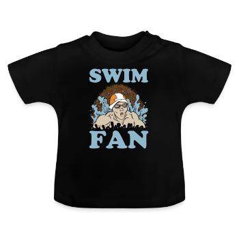 Schwimmen Wassersport Pool Schwimmsport Schwimmer - Baby Bio-T-Shirt mit Rundhals - Schwarz - Vorne