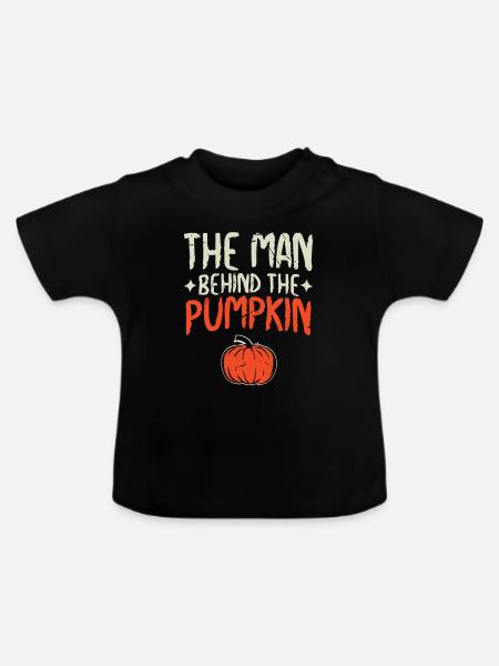 Mann hinter dem Kürbis - Baby Bio-T-Shirt mit Rundhals - Schwarz