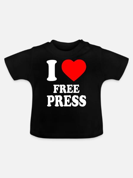 i love free press - Baby Bio-T-Shirt mit Rundhals - Schwarz