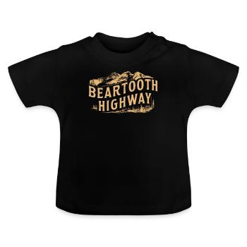 Beartooth Highway Abenteuer Berge - Baby Bio-T-Shirt mit Rundhals - Schwarz - Vorne
