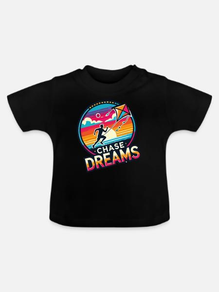 Chase Dreams Drachenfliegen - Baby Bio-T-Shirt mit Rundhals - Schwarz