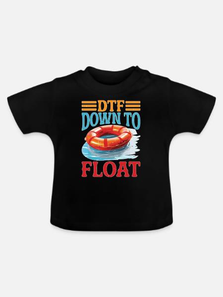 DTF Down To Float - Baby Bio-T-Shirt mit Rundhals - Schwarz