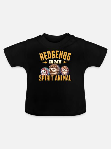Igel - Baby Bio-T-Shirt mit Rundhals - Schwarz