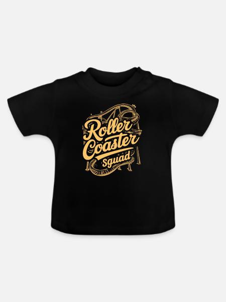 Roller Coaster Squad Abenteuerfans - Baby Bio-T-Shirt mit Rundhals - Schwarz