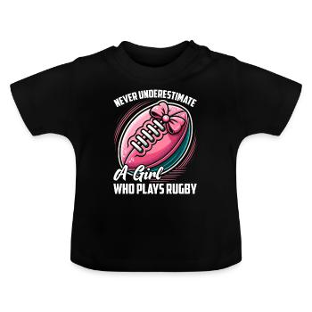 Rugby Geschenk Rugbyspieler Rugby Coach - Baby Bio-T-Shirt mit Rundhals - Schwarz - Vorne