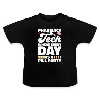 Pharmazeutischer Assistent Pharmazie Techniker - Baby Bio-T-Shirt mit Rundhals - Schwarz - Vorne