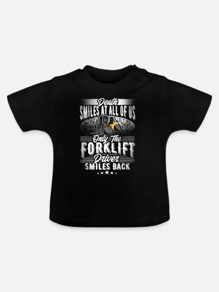 Staplerfahrer - Baby Bio-T-Shirt mit Rundhals - Schwarz