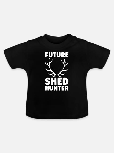 Geweihjagd Geweih Jäger Jagt Jagdtrophäe - Baby Bio-T-Shirt mit Rundhals - Schwarz