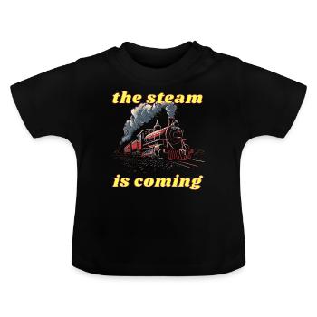 La vapeur arrive - T-shirt bio col rond Bébé - noir - Devant