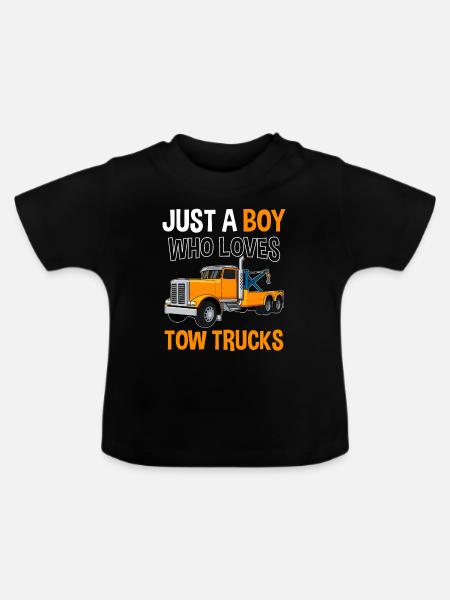 Abschleppdienst Abschleppfahrzeug Abschlepper - Baby Bio-T-Shirt mit Rundhals - Schwarz