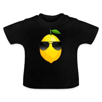 Zitrusfrucht Vitamin C Coole Zitrone - Baby Bio-T-Shirt mit Rundhals - Schwarz - Vorne