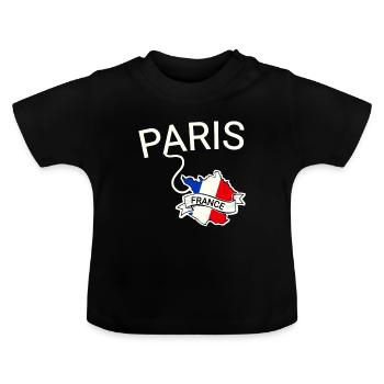 France Paris - T-shirt bio col rond Bébé - noir - Devant