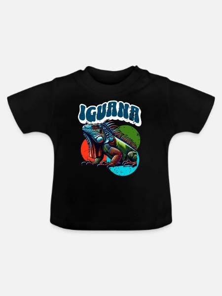 Leguan - Baby Bio-T-Shirt mit Rundhals - Schwarz