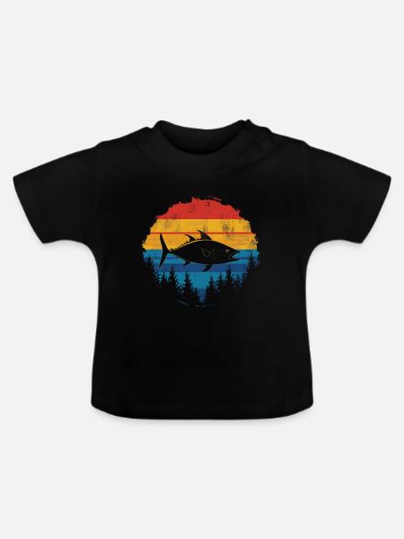Thunfisch - Baby Bio-T-Shirt mit Rundhals - Schwarz