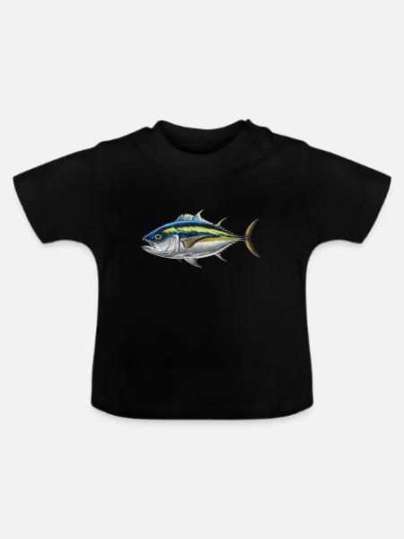 Thunfisch - Baby Bio-T-Shirt mit Rundhals - Schwarz