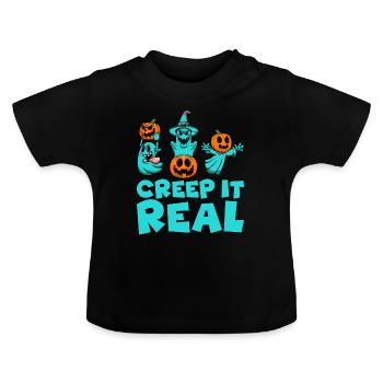 Halloween Costume - Baby Organic T-Shirt with Round Neck - black - Front