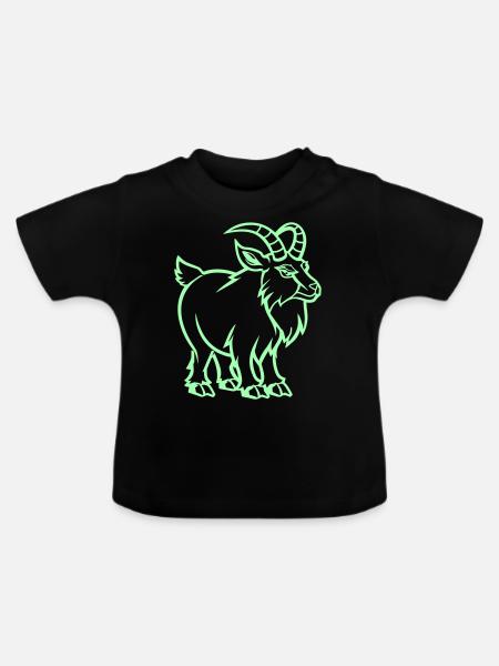 steinbock - Baby Bio-T-Shirt mit Rundhals - Schwarz