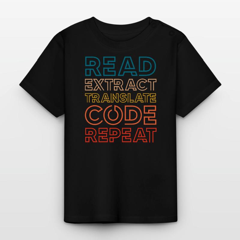 read extract translate code repeat Conception pour un T-shirt bio col rond Bébé