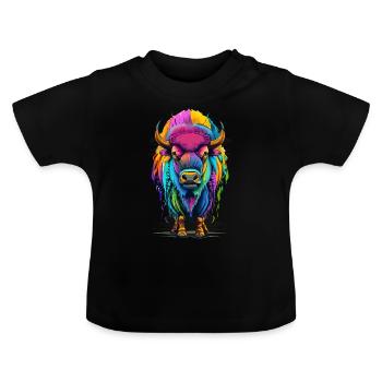 Bison - Baby Bio-T-Shirt mit Rundhals - Schwarz - Vorne