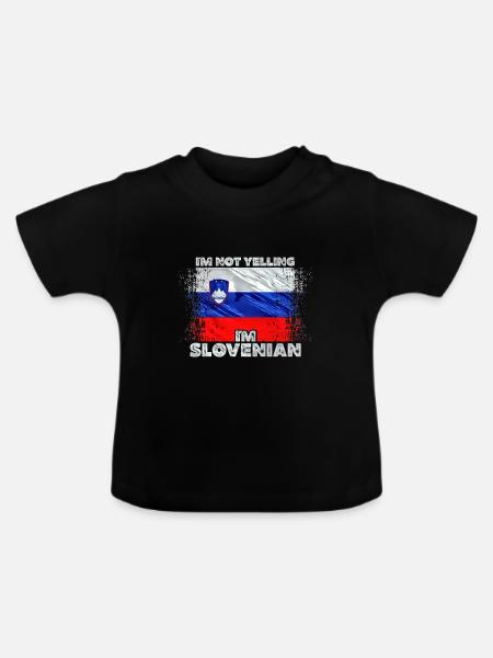 Slowenien - Baby Bio-T-Shirt mit Rundhals - Schwarz