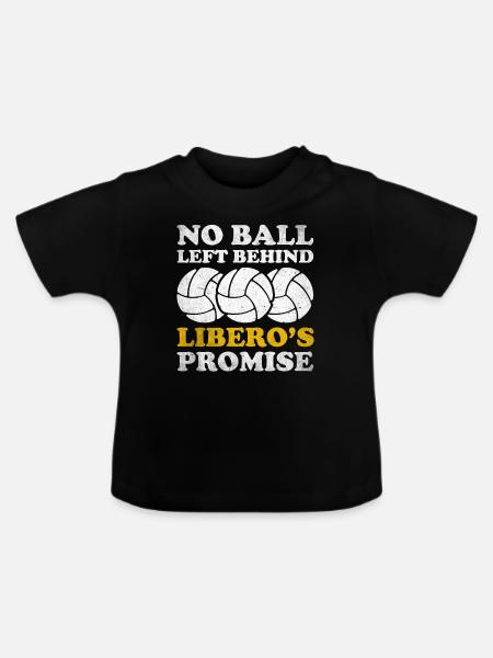 Volleyball Libero - Baby Bio-T-Shirt mit Rundhals - Schwarz