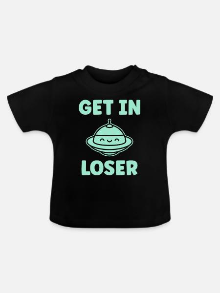 fliegende Untertasse - Baby Bio-T-Shirt mit Rundhals - Schwarz